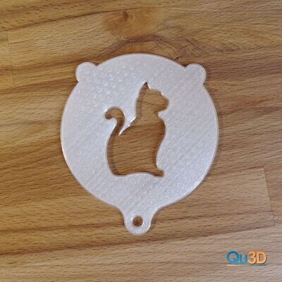Cappuccino Backschablone Katze-sitzend 3D-Druck-Modell