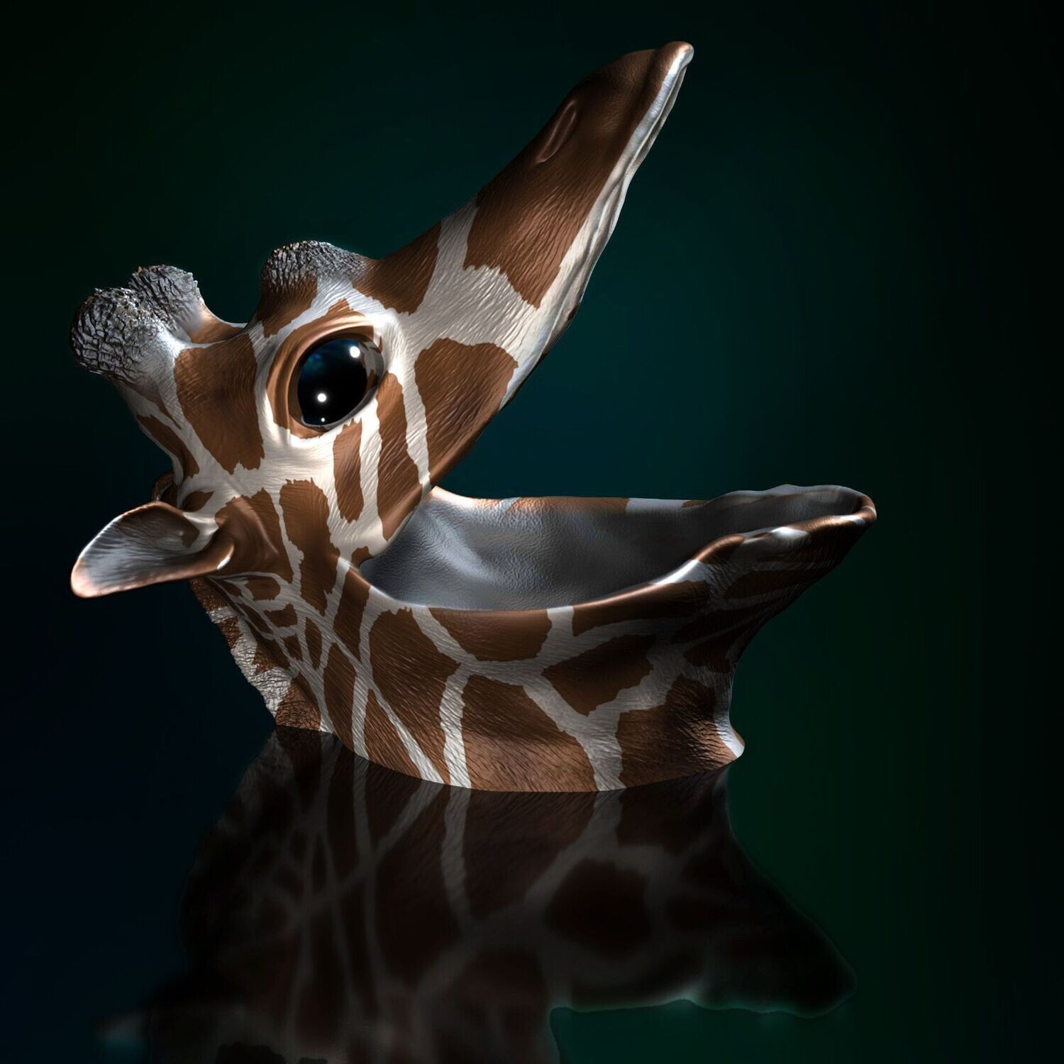 Giraffe - STL 3D Print Model - Thread Eater, Table Trash Bin, Storage​- High-Polygon