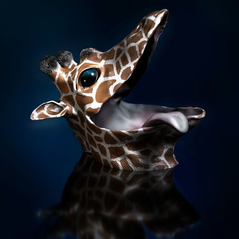 Giraffe - 3D Print Model - Thread Eater, Table Trash Bin, Storage​- High-Polygon