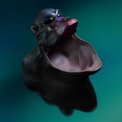 Fantasy Monkey Without Tongue - STL 3D Print Model- Thread Eater, Storage, Table Trash Bin- High Polygon