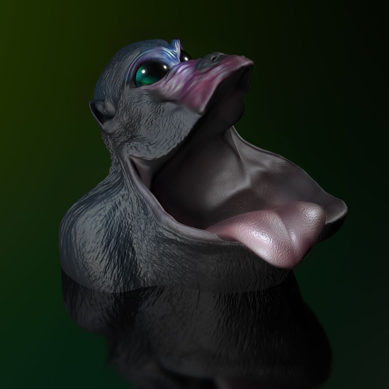 Fantasy Monkey  with Tongue - STL 3D Print Model- Thread Eater, Storage, Table Trash Bin- High Polygon