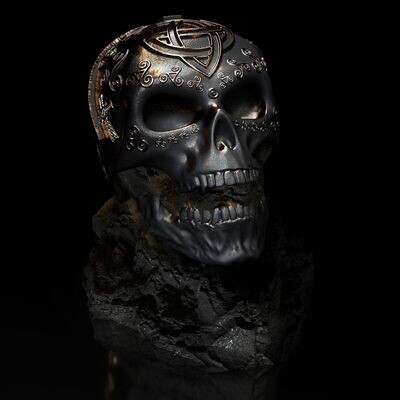 Skull Celtic I in the rock- 3D Model File