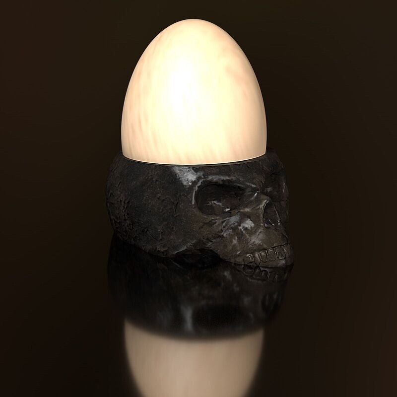 Skull Egg Cup- as a special decorative piece- STL 3D print model- High polygon