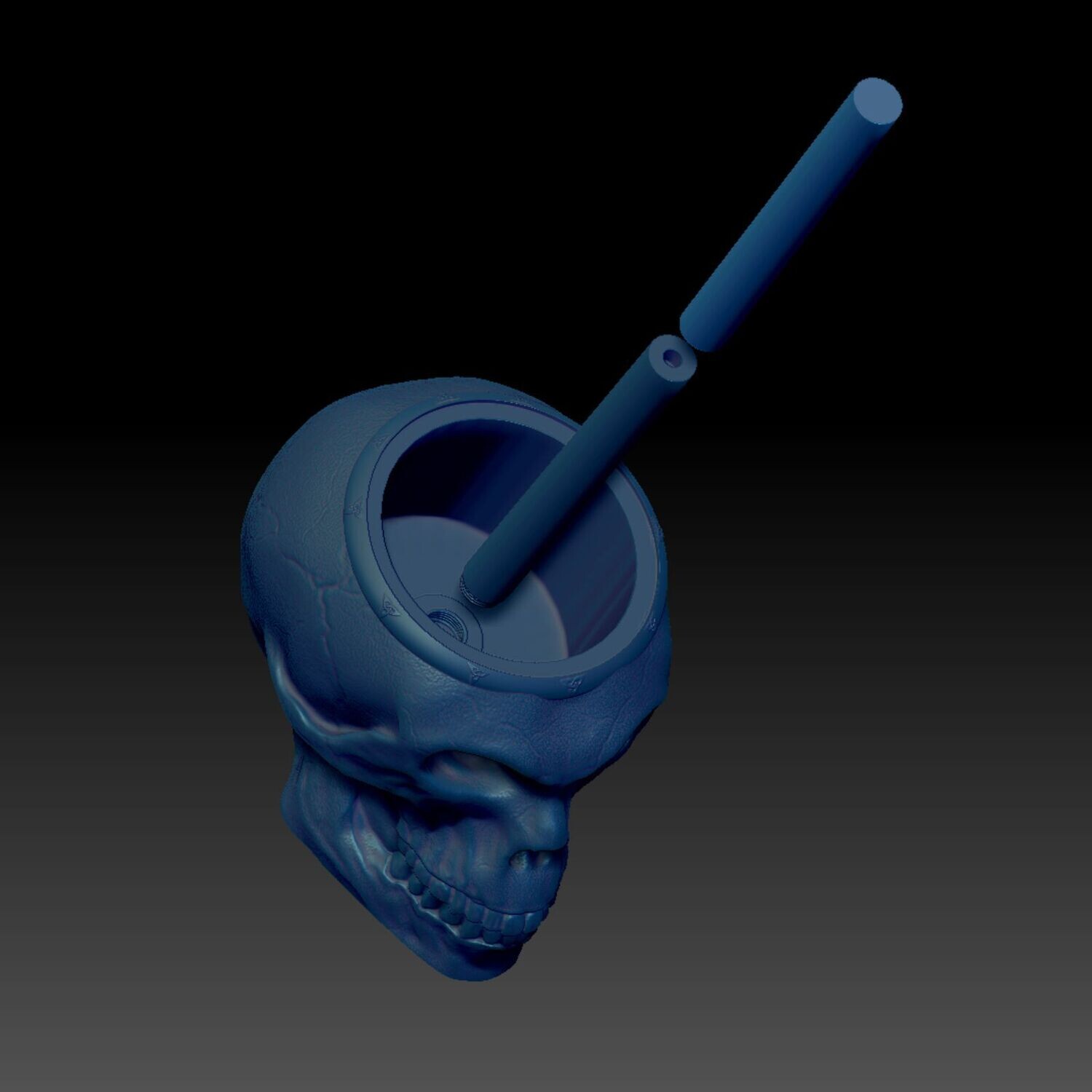 ​Skull Toilet Paper Holder - STL 3D Print Model - 3 High-Polygon Print Parts