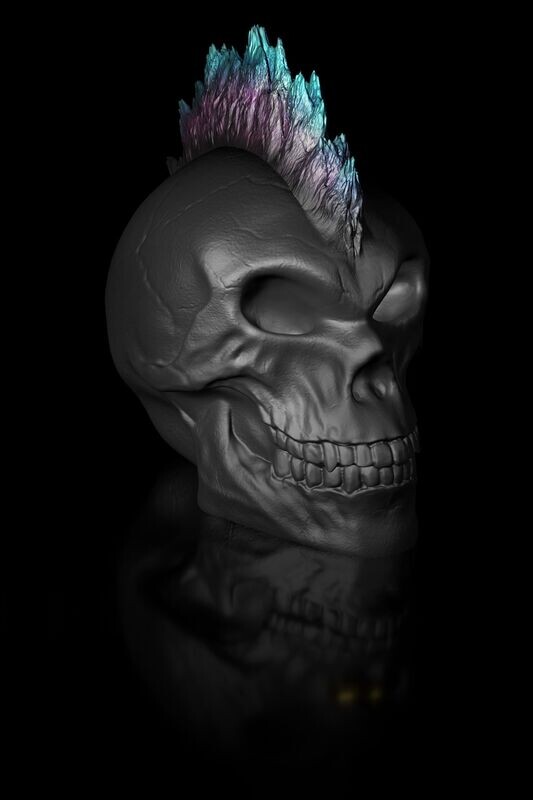 Punk-Skull - 3D-Print-Model - High-Polygon Punk-Skull - 3D-Print-Model - High-Polygon