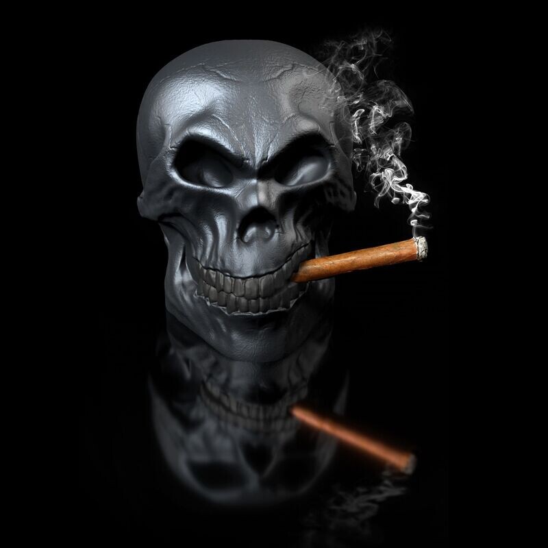 Cigar Skull - STL 3D Print Model- High-Polygon Cigar Skull - STL 3D Print Model- High-Polygon