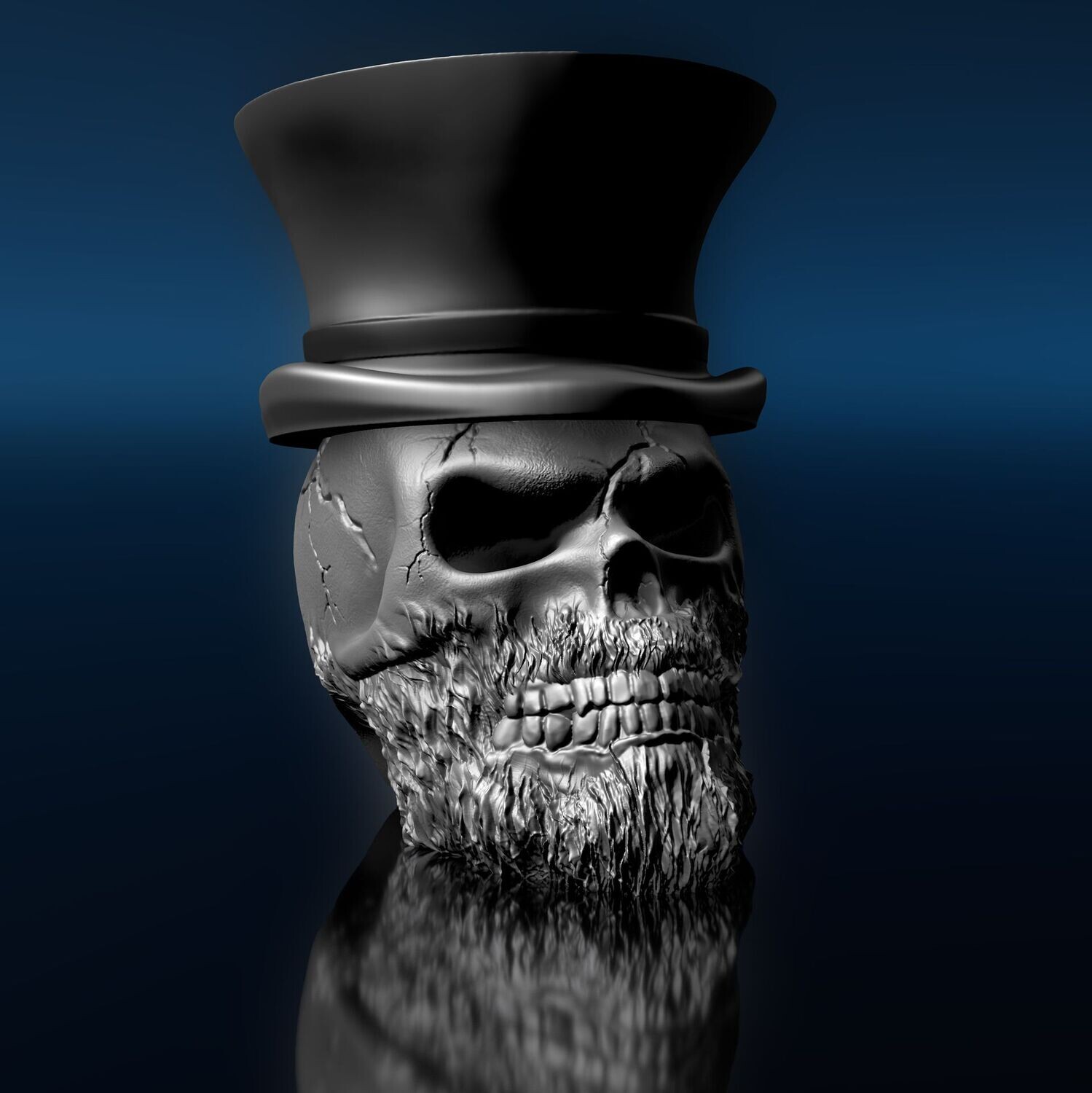 Cylinder - hat - Skull  - 3D  Print Model- in 2 Variants - High-Polygon