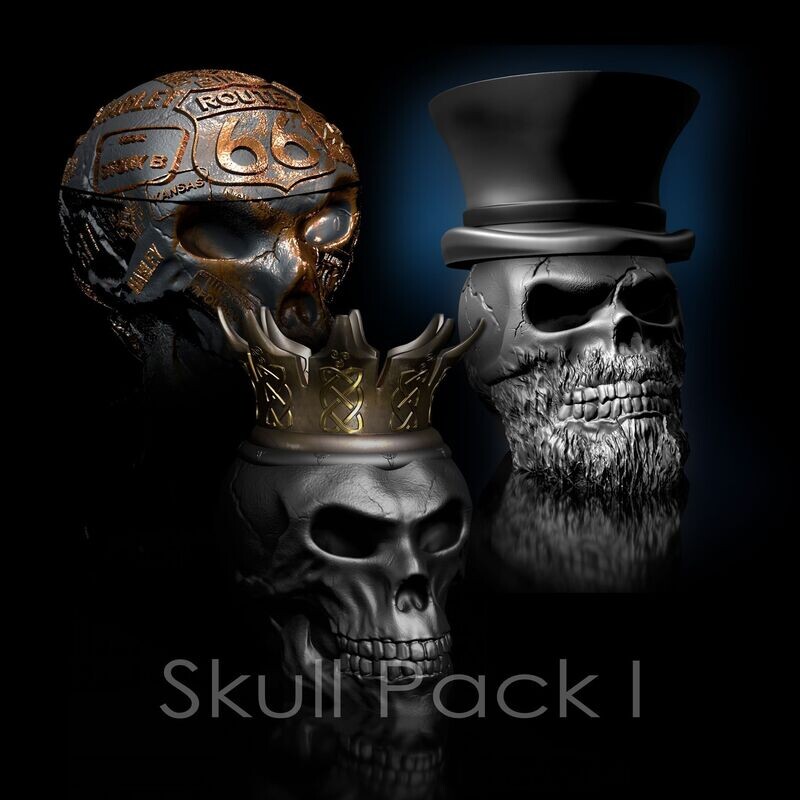 Skull 3-Pack I 3D Print Models - cheaper Skull 3-Pack I 3D Print Models - cheaper