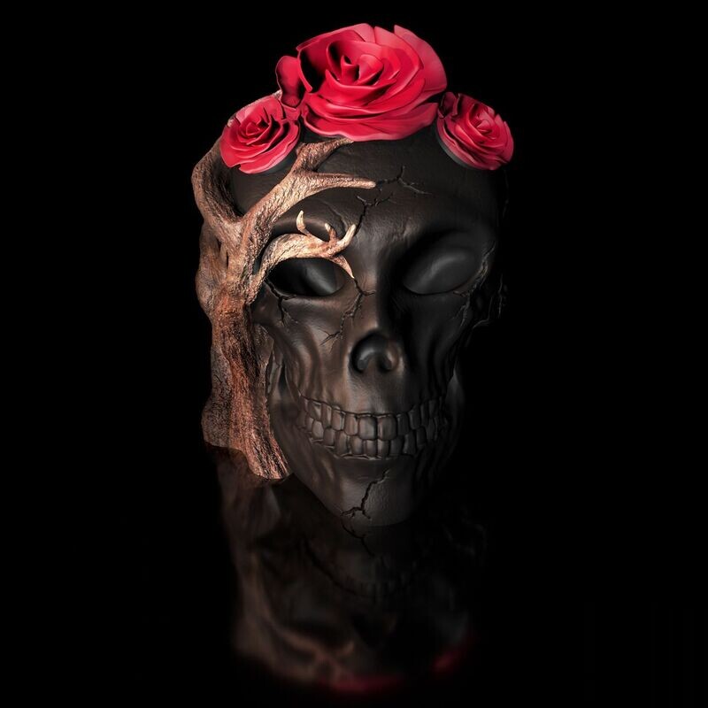 Rose-Skull- with 2 variants-3D Model File Rose-Skull- with 2 variants-3D Model File