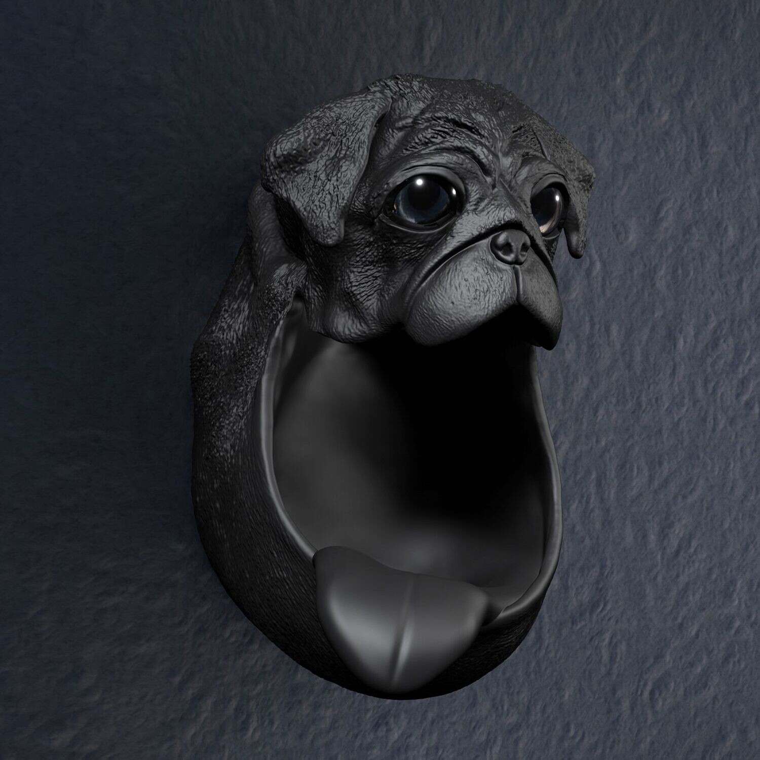 ​Pug Wall-Mounted Tongue 3D Print Model
