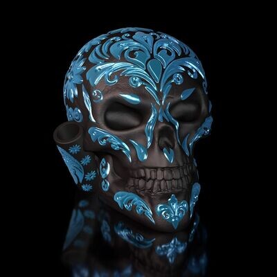 Sugar Skull Bad With Holder Evil-looking with holder 3D Model File