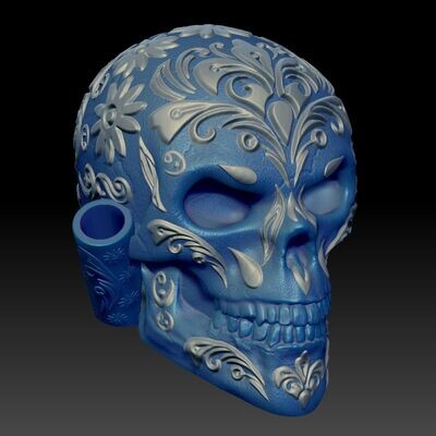 Sugar Skull bad with holder 3D Model model