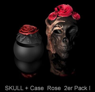 Skull 2-pack I - Rose-Skull + Rose Case 3D model file