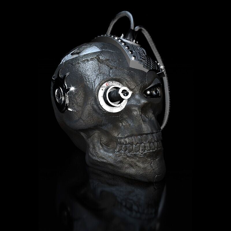 Sugar Skull Bad With Holder Evil-looking with holder 3D Model File