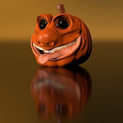 Pumpkin Halloween Kürbis freundlich Kopf -3D Model File