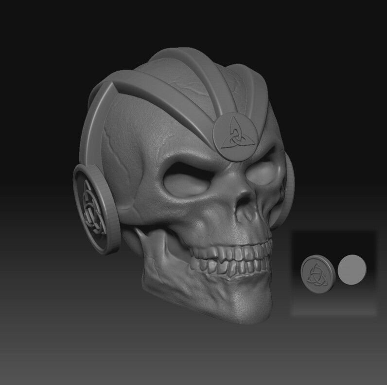 Modern-Celtic-Skull-Headphones -  als 3D Ausdruck