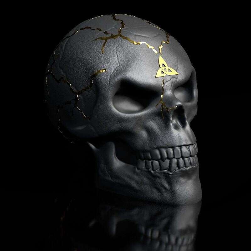 Skull II with Celtic Symbols - As a Special Decorative Piece- STL 3D Print Model- High-Polygon
