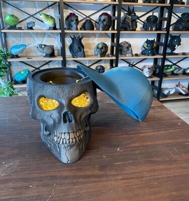 Skull with Base-Cup-Skull-Hollow inside, eyes open- 3D print model