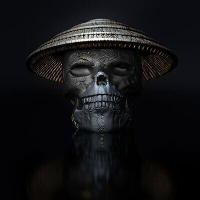 Skull - Rice Farmer Hollow Inside - 3D Print Model