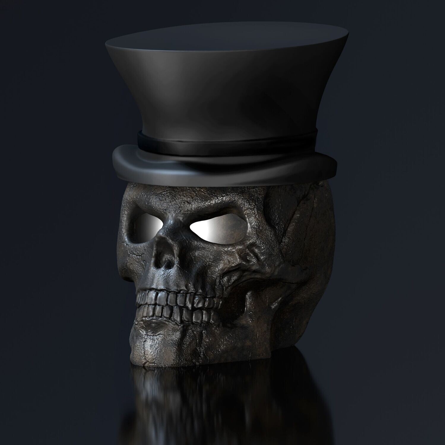 ​Skull with Top Hat - 3D Model File