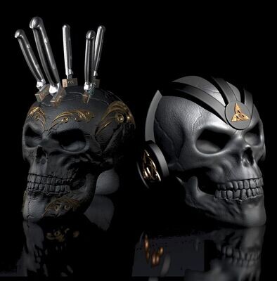 2-pack Skulls - 20% discount Knife block + Celtic - Headphone holder 3D print model
