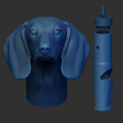 Hundepfeife - Kopfmotiv - Dackel 3D Druck Modell