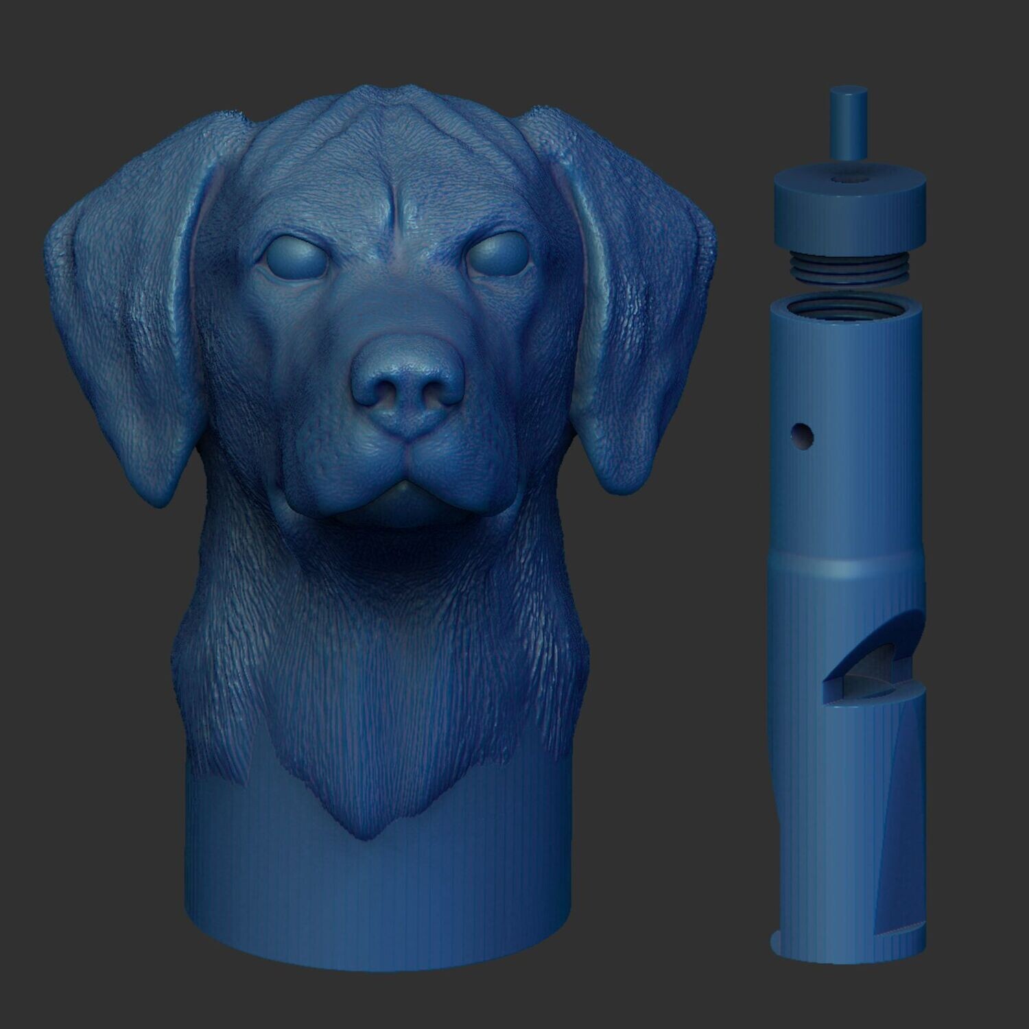 Hundepfeife - Kopfmotiv - Rhodesian-Ridgeback  - 3D Druck Modell