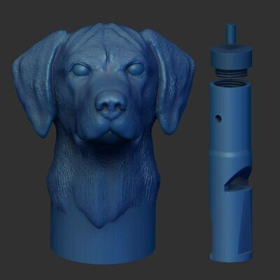 Hundepfeife - Kopfmotiv - Rhodesian-Ridgeback - 3D Druck Modell