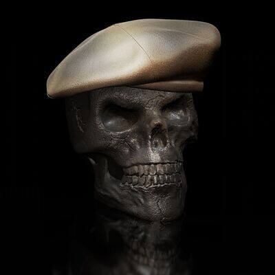 Skull with Scottish cap - eyes closed - hollow inside - 3D print model