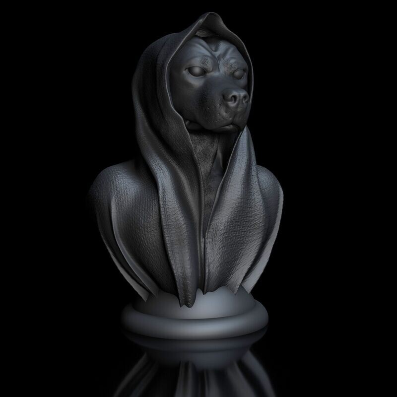 ​Staff with Cape, Bust, Base Cut