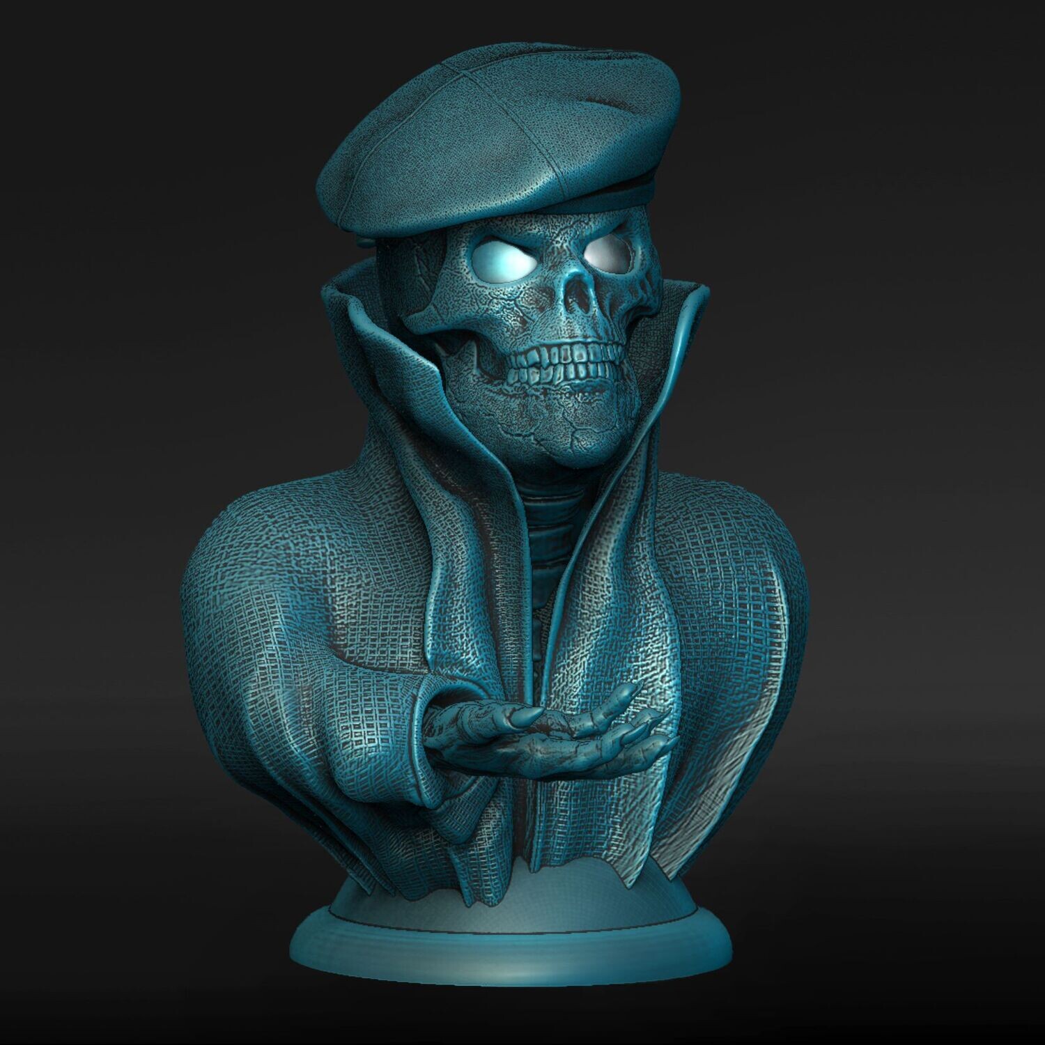 Lamp Cape-Skull-Kragen-Lamp-Headgear-Scottish-Cap - open eyes