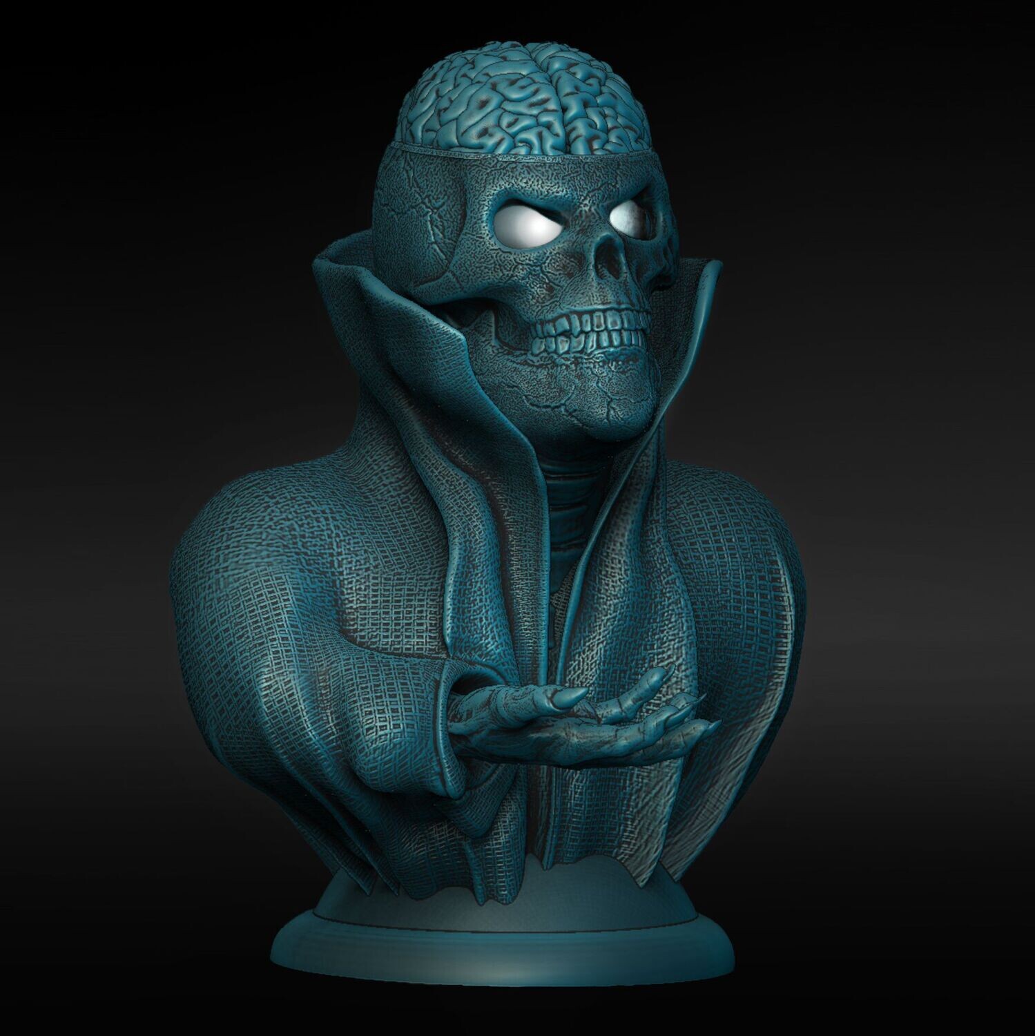 Lamp Cape-Skull-Kragen-Lamp-Headgear-Brain - open eyes