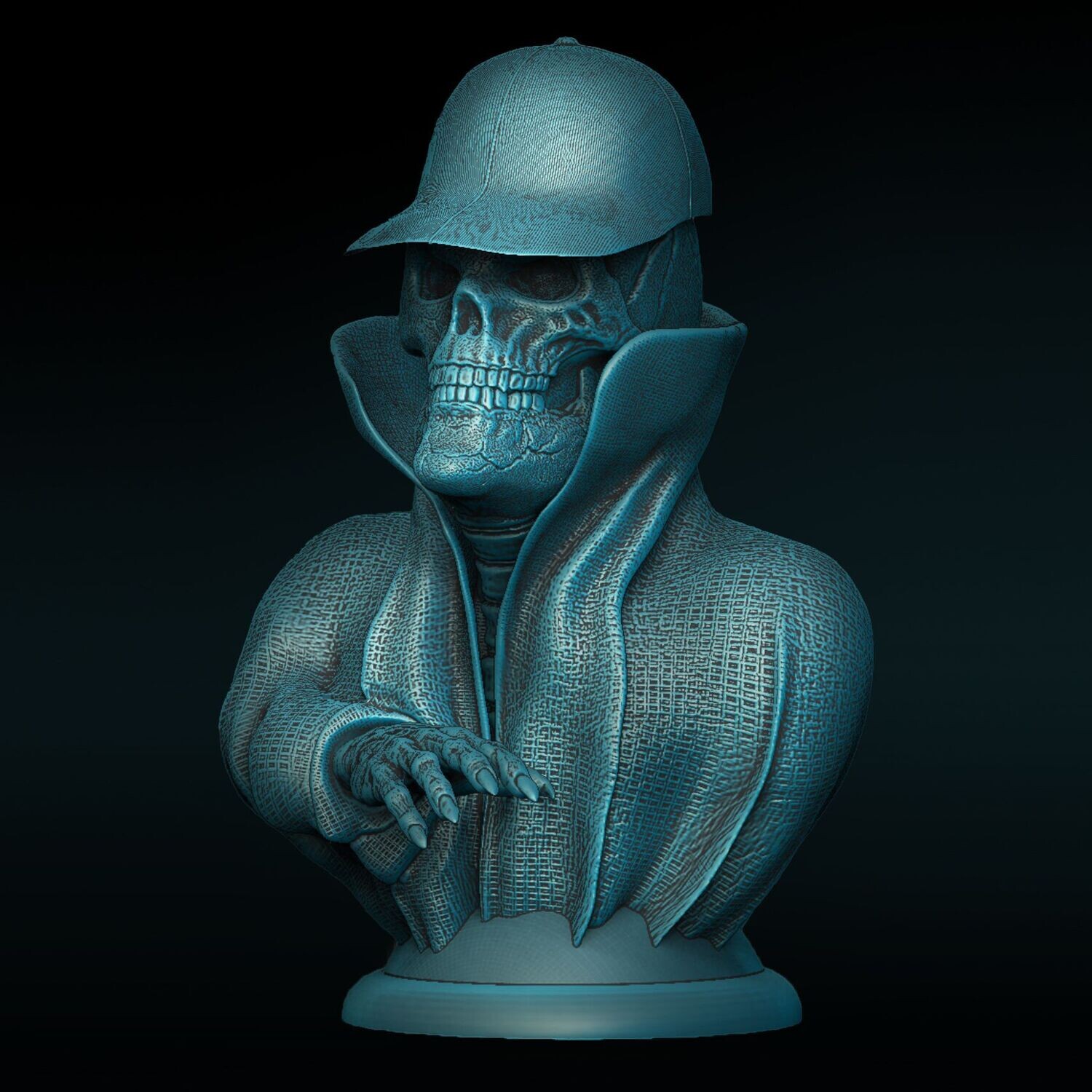 Lamp Cape-Skull-Kragen-Lamp-Headgear-Basecap- closed eyes