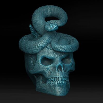 Rattle Snake-Skull eyes closed 3D print model