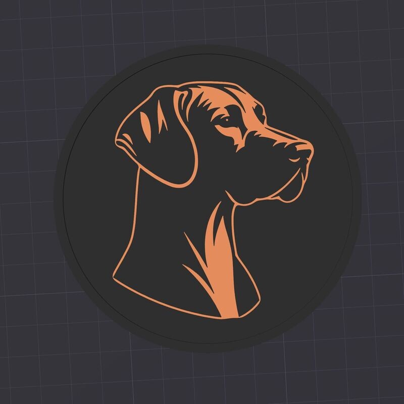 Untersetzer Rhodesian Ridgeback 3D Modell Datei