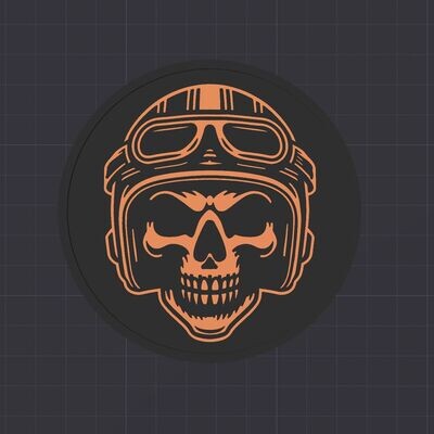 Untersetzer Motorbike-Skull - 3D Modell Datei