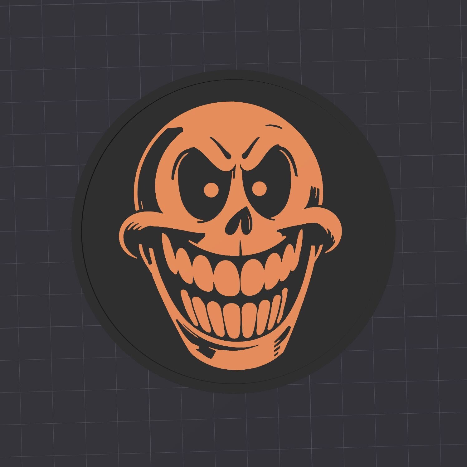 Untersetzer Skull Smile - 3D Modell Datei