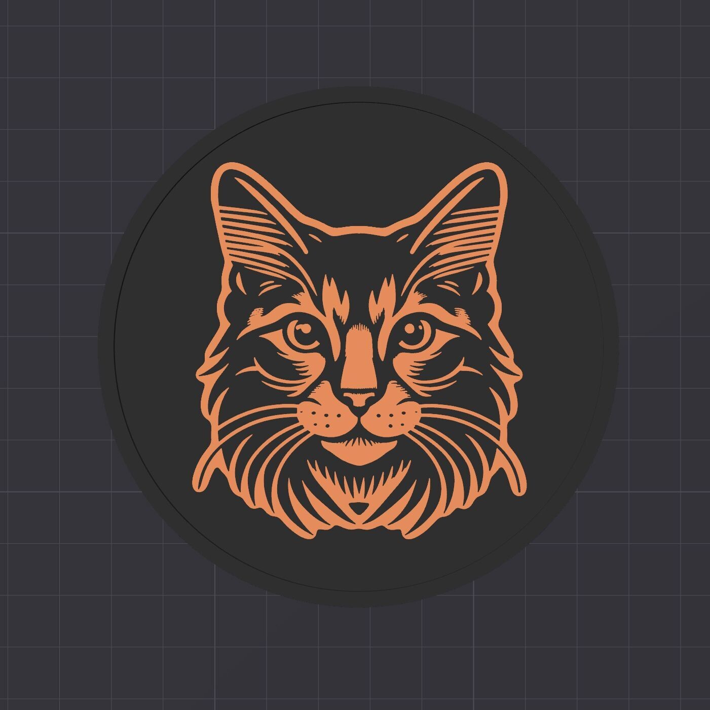 Untersetzer-Katze - Portrait- 3D Modell Datei