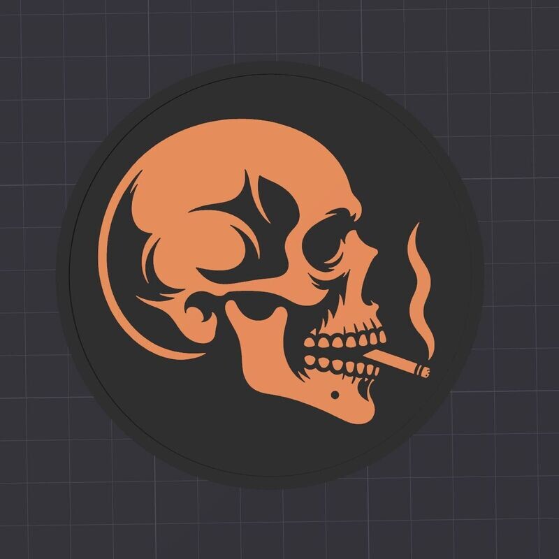 Untersetzer- Skull- Smoker- Portrait-  3D Modell Datei