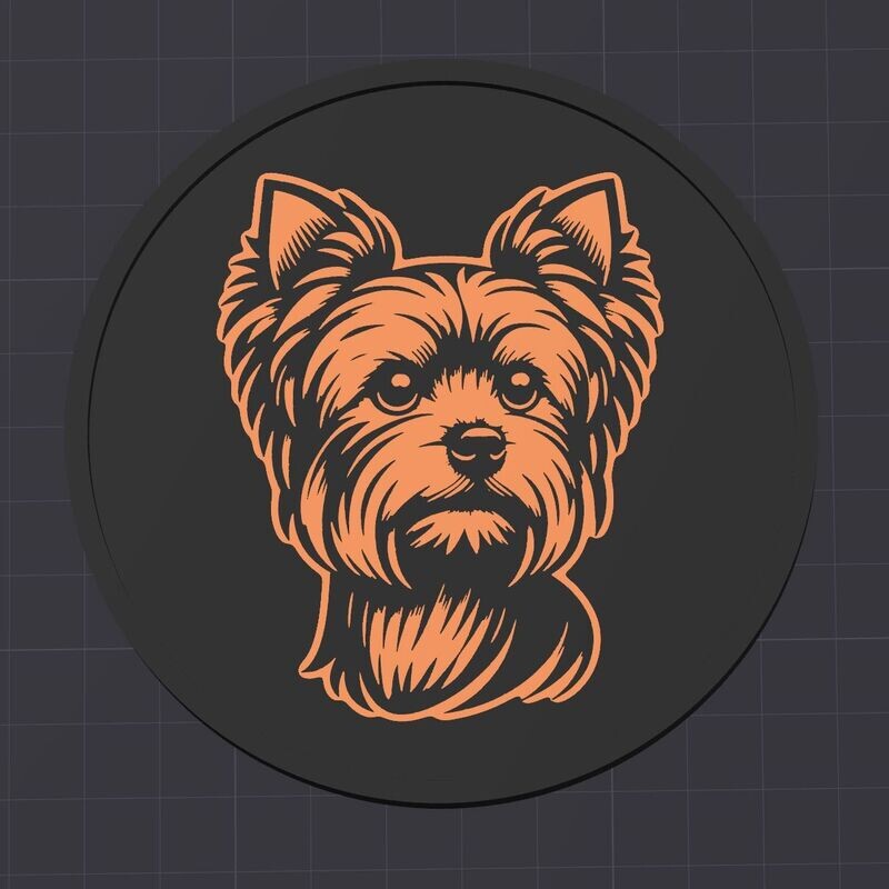 Untersetzer- Yorkshire-Terrier - Portrait-  3D Modell Datei