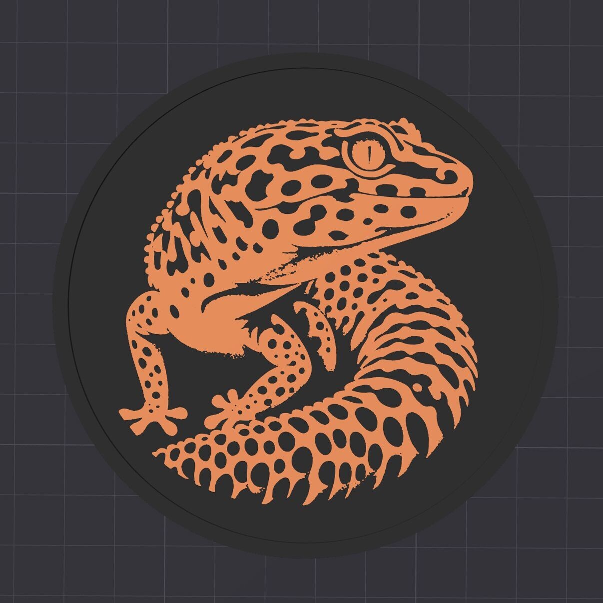 Untersetzer Leopardgecko - Ganzkörper- 3D Modell Datei