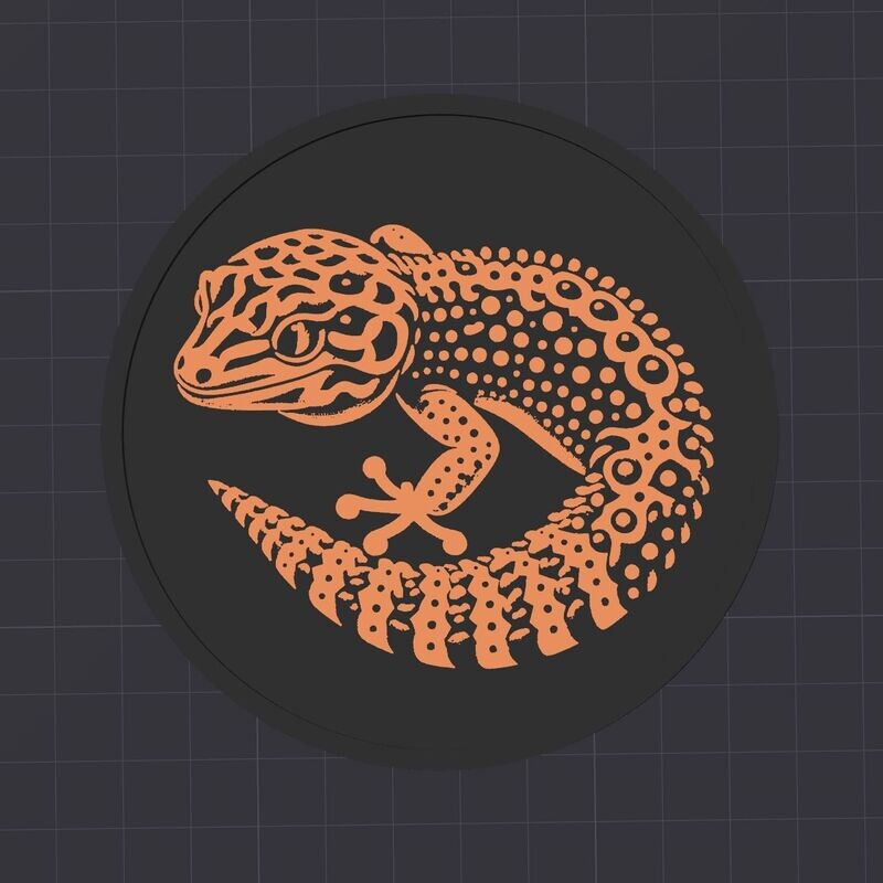 Untersetzer Leopardgecko - Ganzkörper- 3D Modell Datei