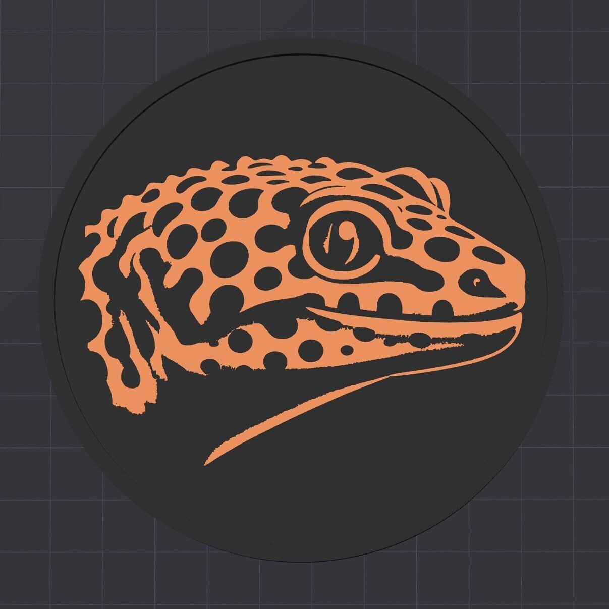 Untersetzer Leopard-Gecko -Portrait - 3D Modell Datei