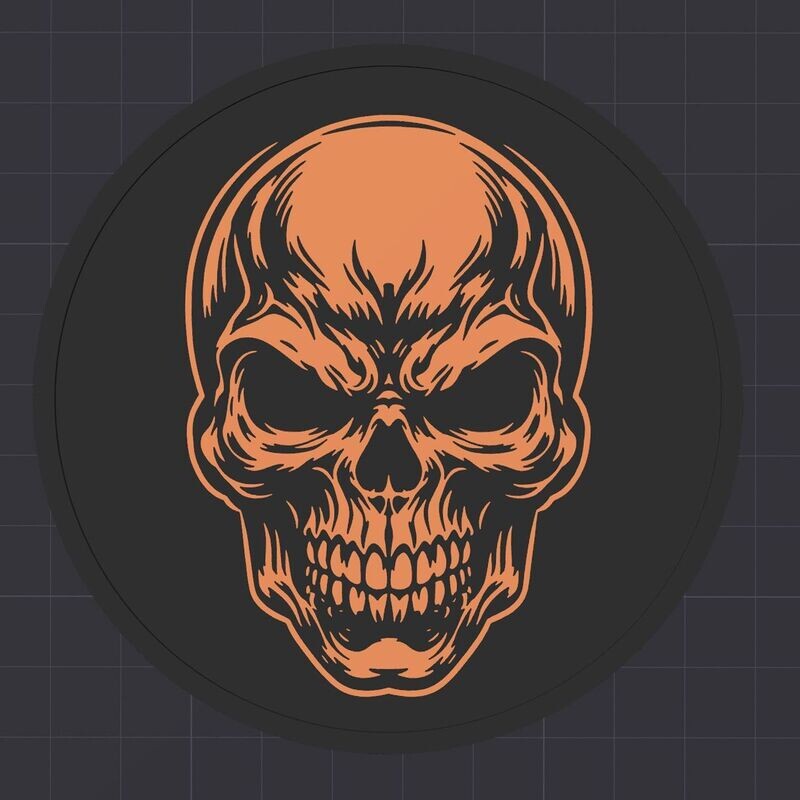 Untersetzer- Skull- Smoker- Portrait-  3D Modell Datei