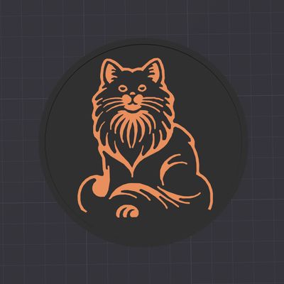 Untersetzer-Katze - 3D Modell Datei