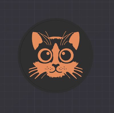 Untersetzer-Katze - Portrait II - 3D Modell Datei
