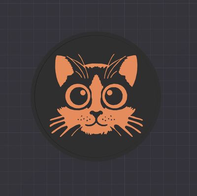 Untersetzer-Katze - Portrait II -  3D Modell Datei