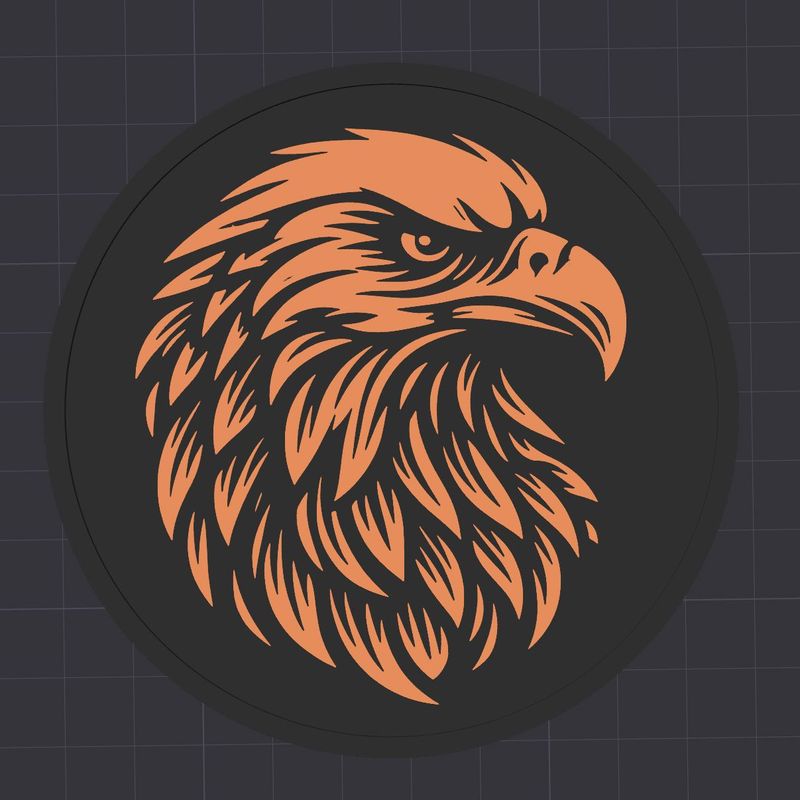 Untersetzer Adler - Portrait- - 3D Modell Datei
