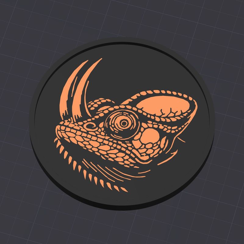 Untersetzer Chamäleon-Portrait -  3D Modell Datei