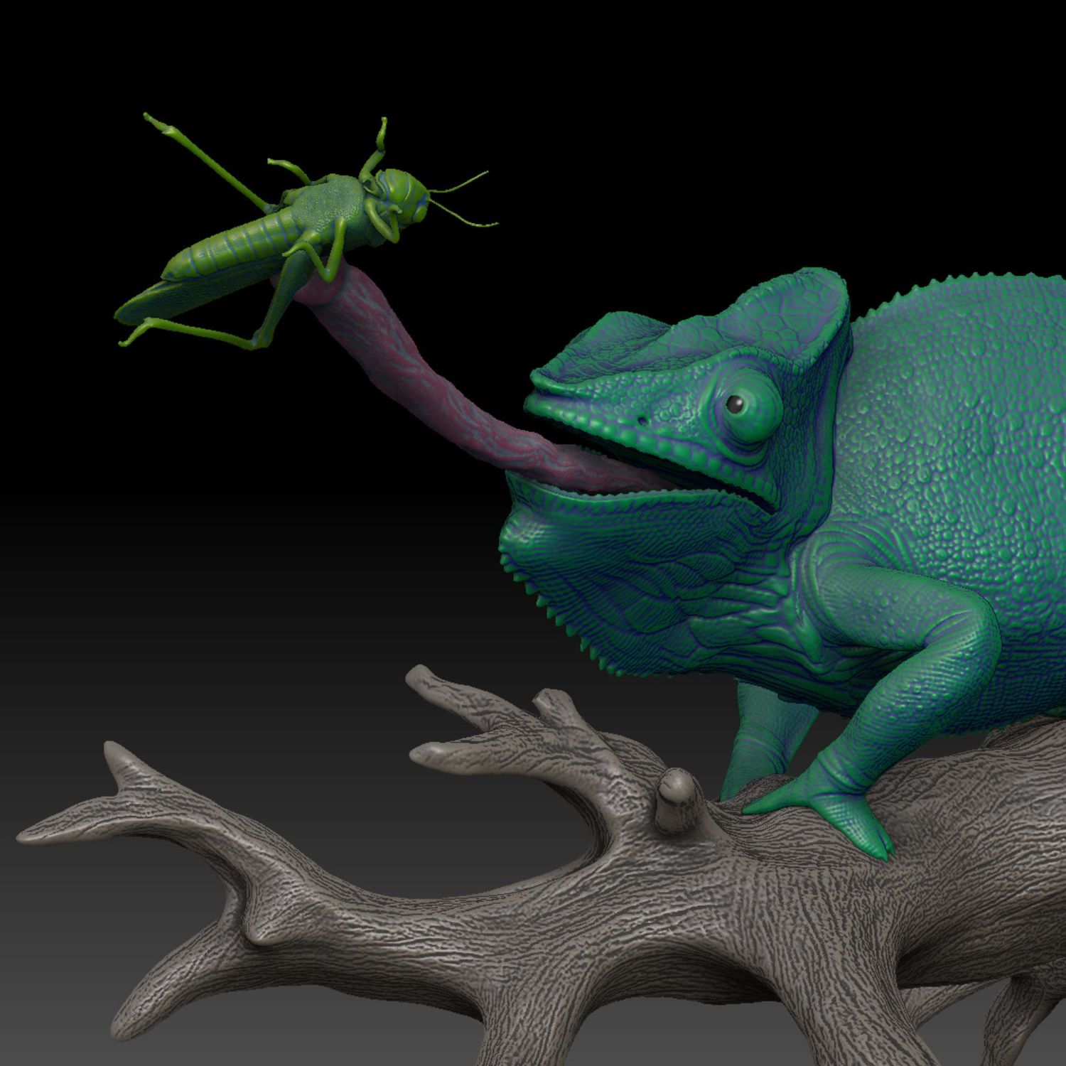 Furcifer-Pardalis-lange Zunge